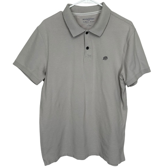 Banana Republic Other - Banana Republic Light Gray‎ Short-Sleeved Polo Shirt Men's Size Large
